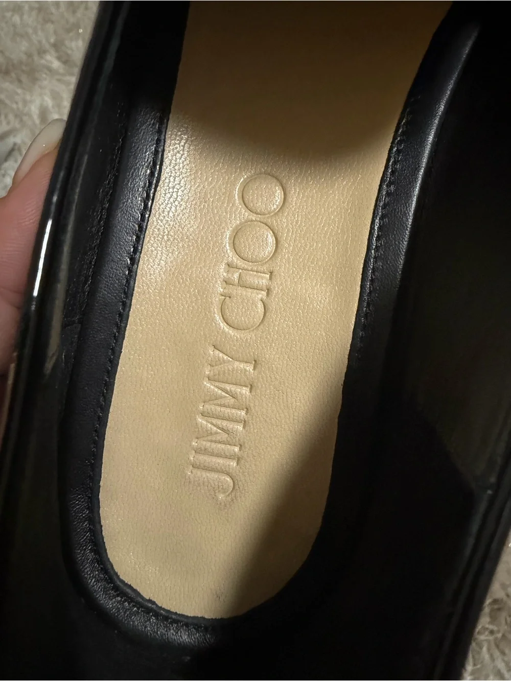 Jimmy Choo Black Patent Loafers with Silver Crystal Stars